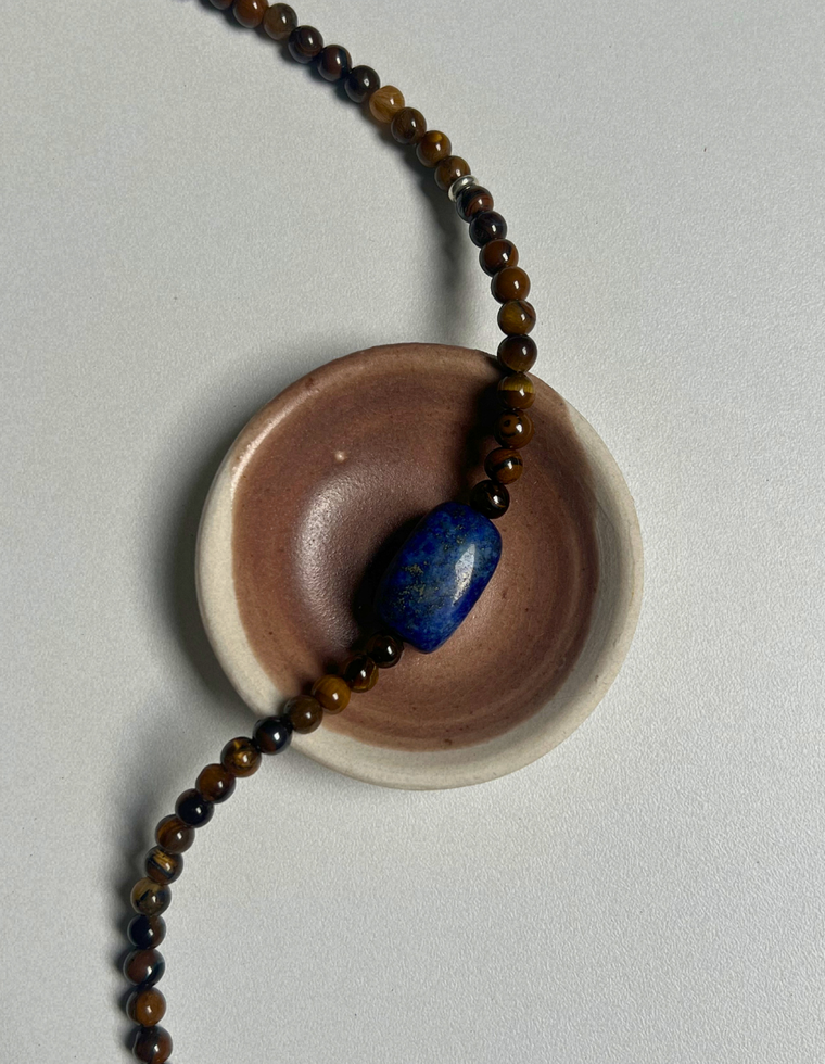 Tempera 5 - Tiger Eye & Lapis Lazuli Necklace