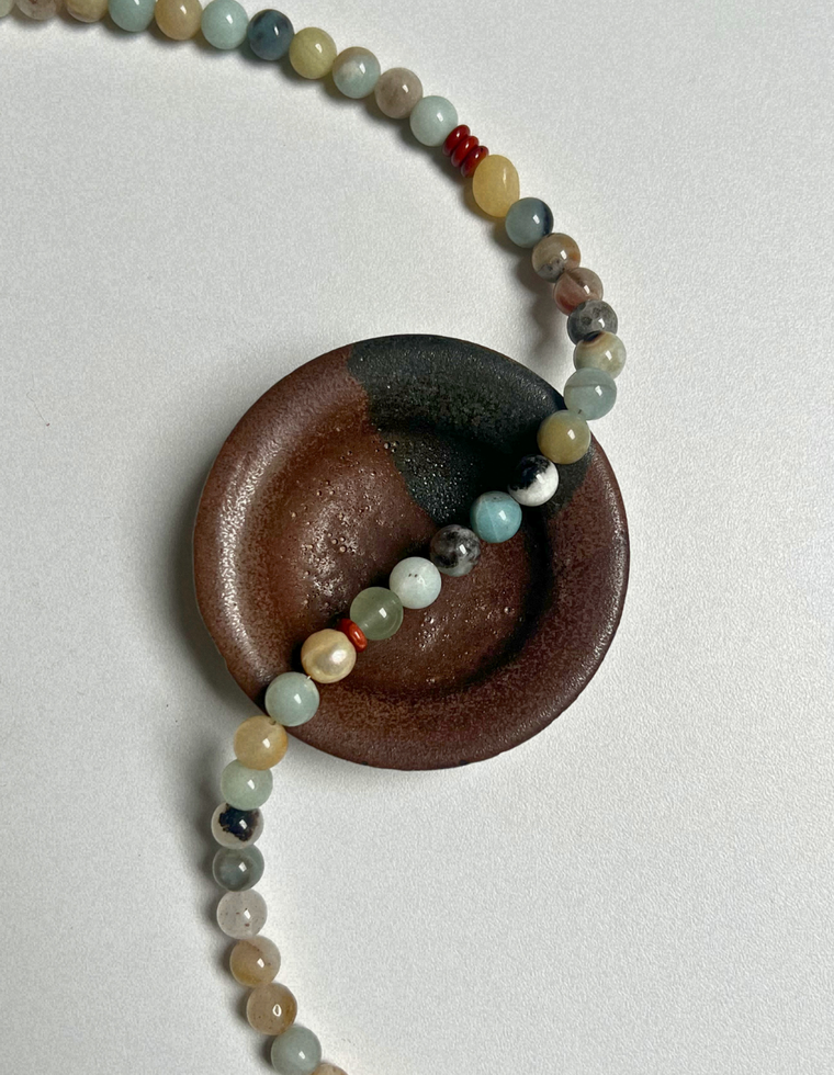 Halo 22 - Flower Amazonite & Yellow Jade Necklace