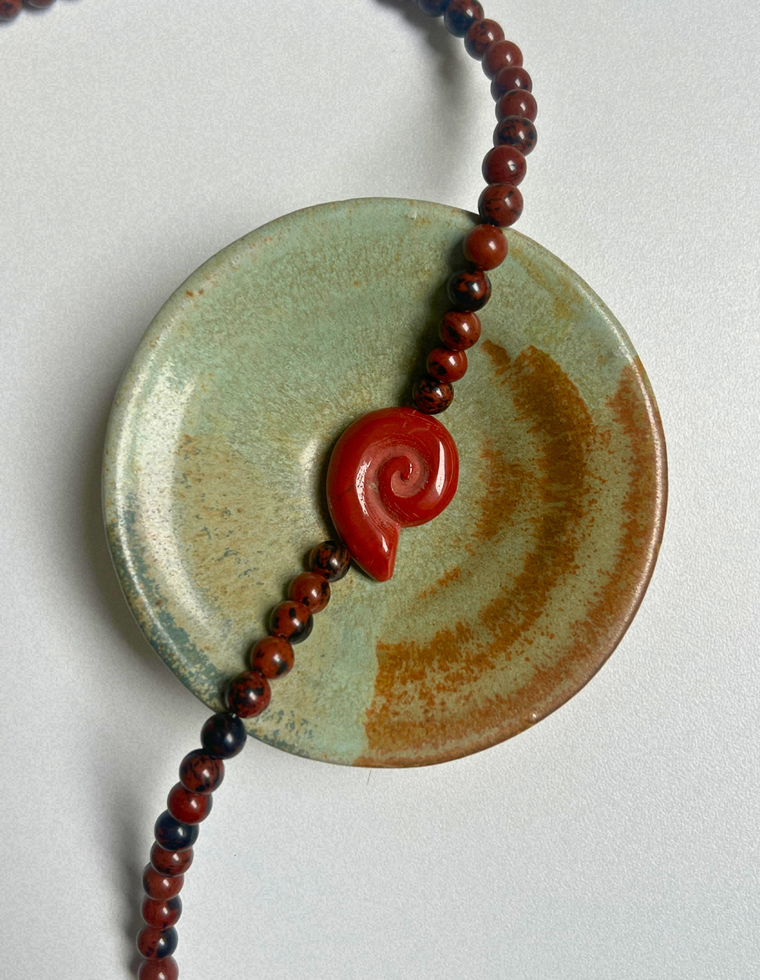 Counterpoint 10 – Mahogany Obsidian Whorl Necklace