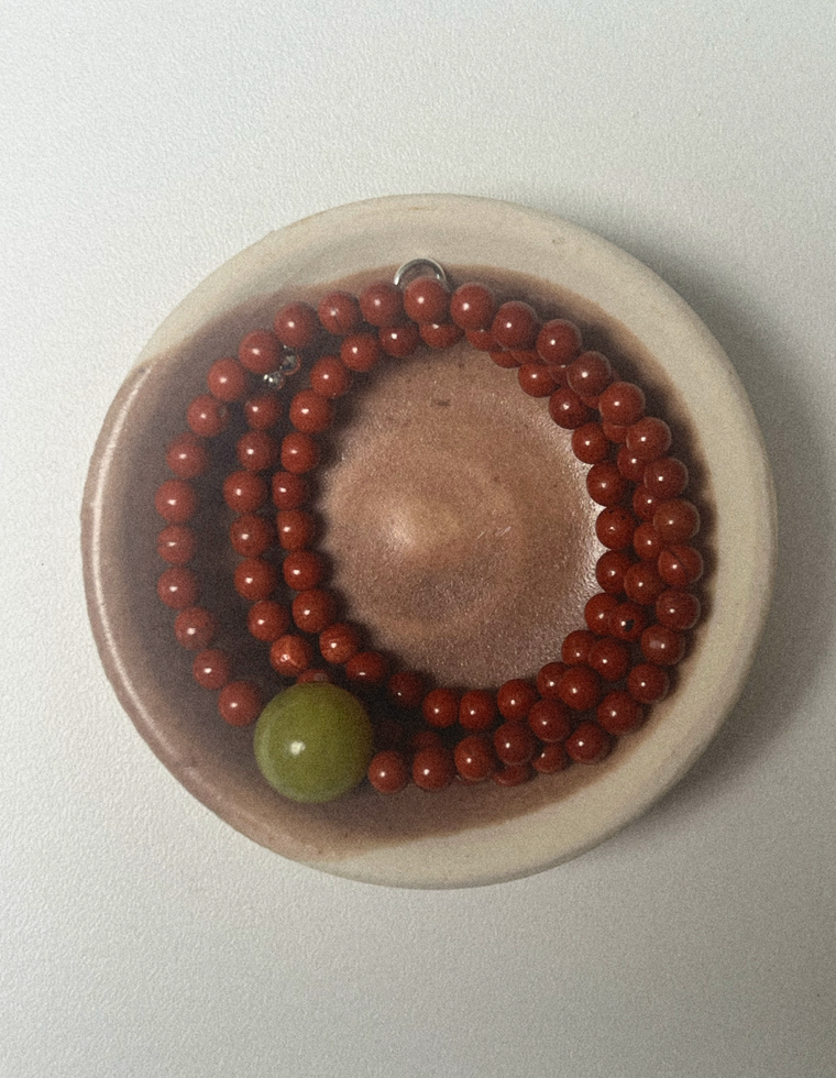 Oryntha - Red Jasper & Olive Jade Necklace