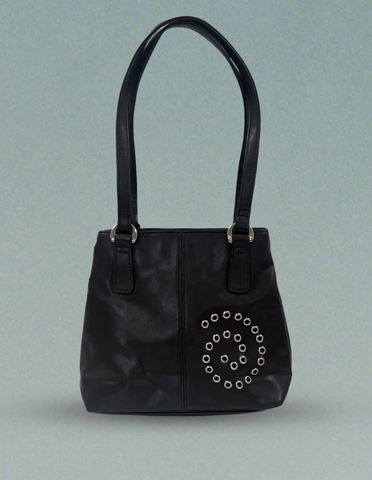 Spiral Stud Vintage Vegan Leather Bag / Piece 28