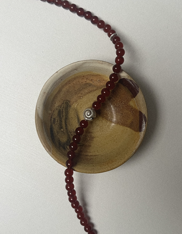 Unfurl 23 - Carnelian Spiral Necklace