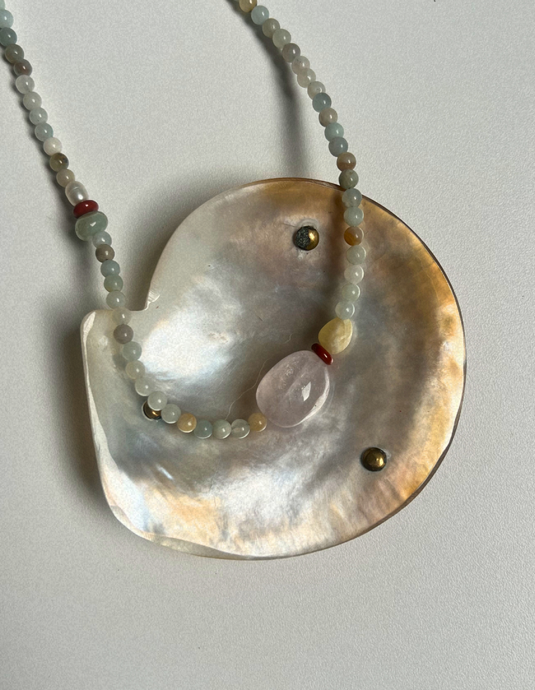 Fresco 12 - Flower Amazonite & Rose Quartz Necklace