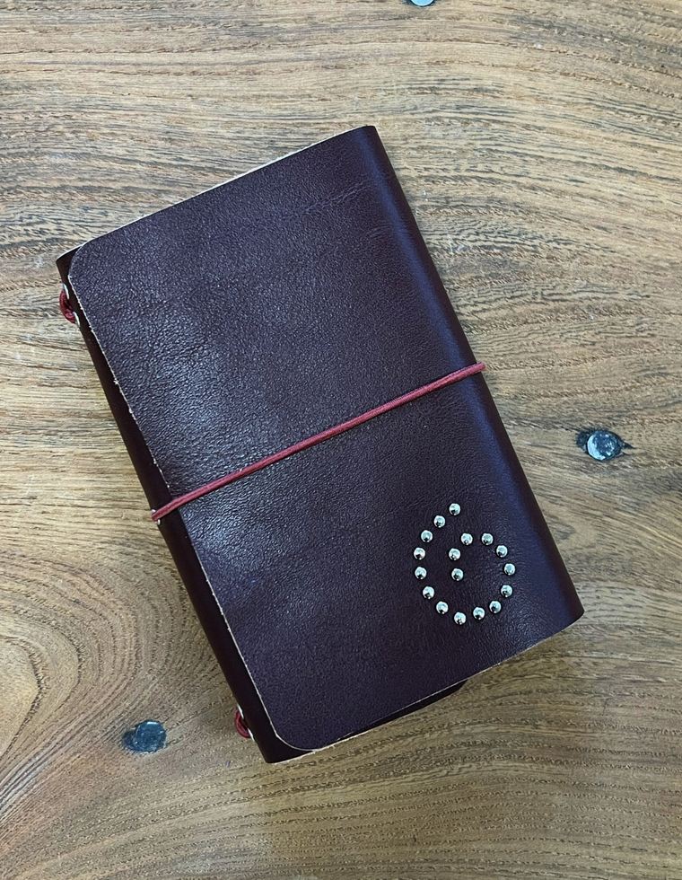 Deep Chestnut Spiral Field Journal
