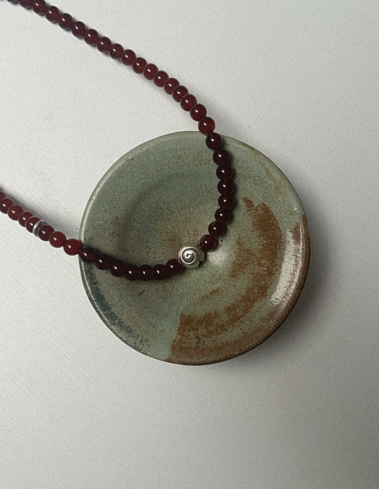 Unfurl 23 - Carnelian Spiral Necklace