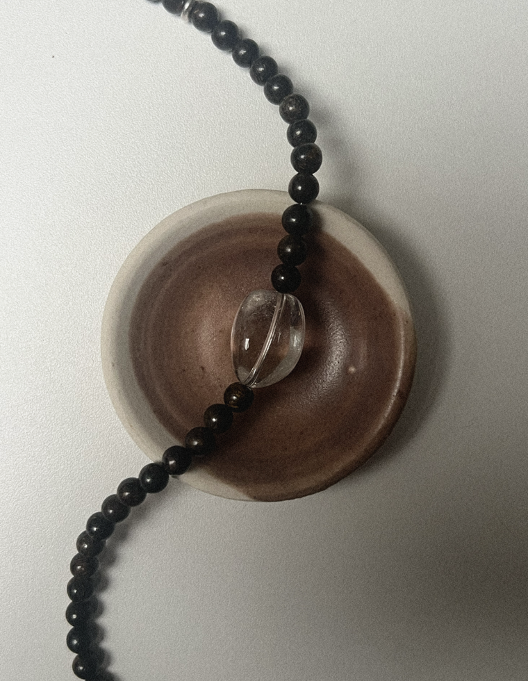 Olyssia - Bronzite & Clear Quartz Necklace