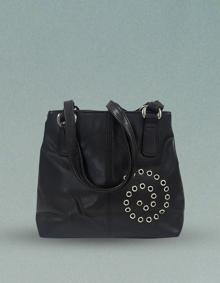 Spiral Stud Vintage Vegan Leather Bag / Piece 28