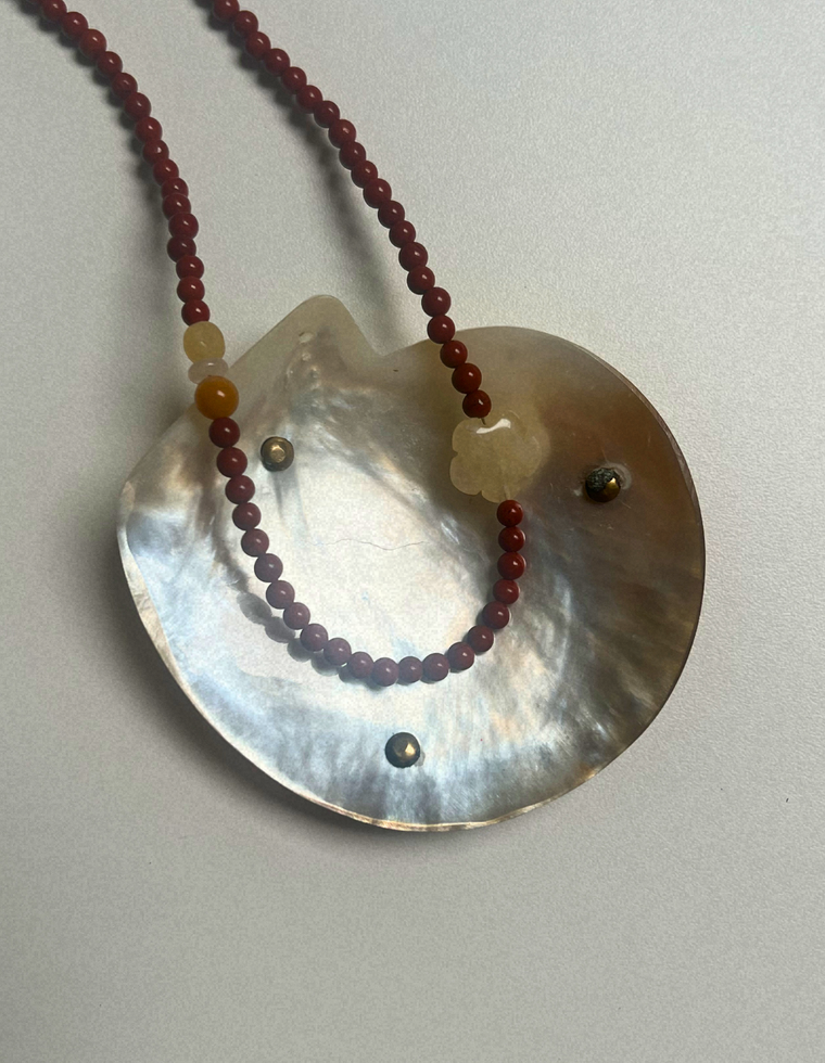 Trove 24 - Red Jasper & Yellow Agate Necklace