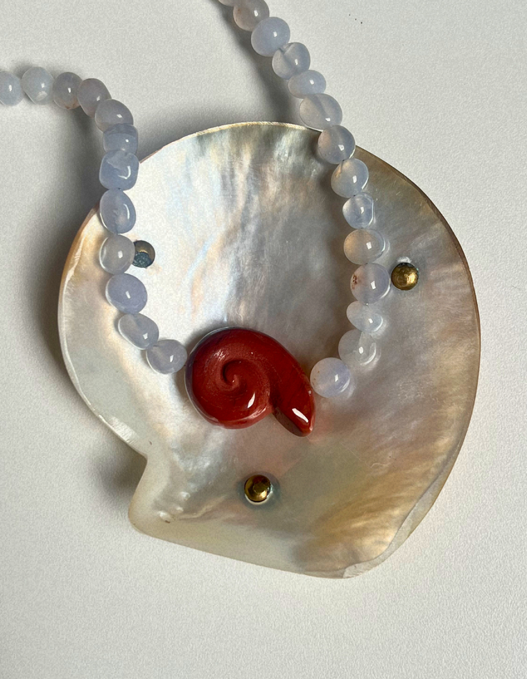 Fleur 18 - Chalcedony Whorl Necklace