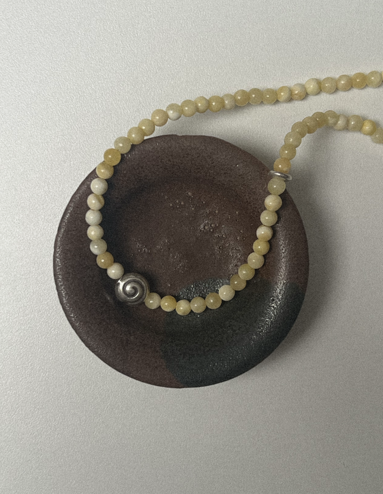 Voryn - Yellow Jade Spiral Necklace