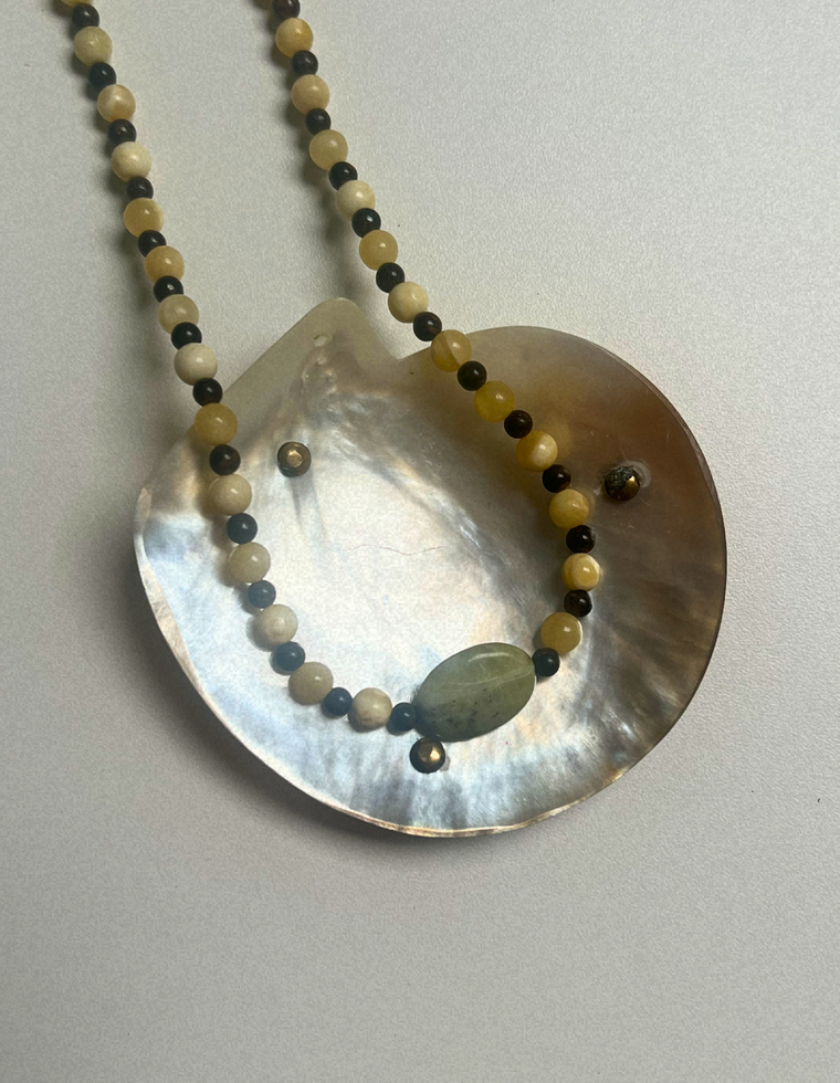 Trove 30 - Yellow Jade & Bronzite Necklace