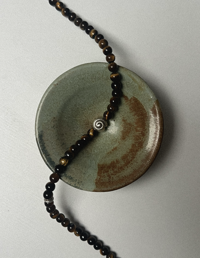 Unfurl 24 - Tiger Eye Spiral Necklace