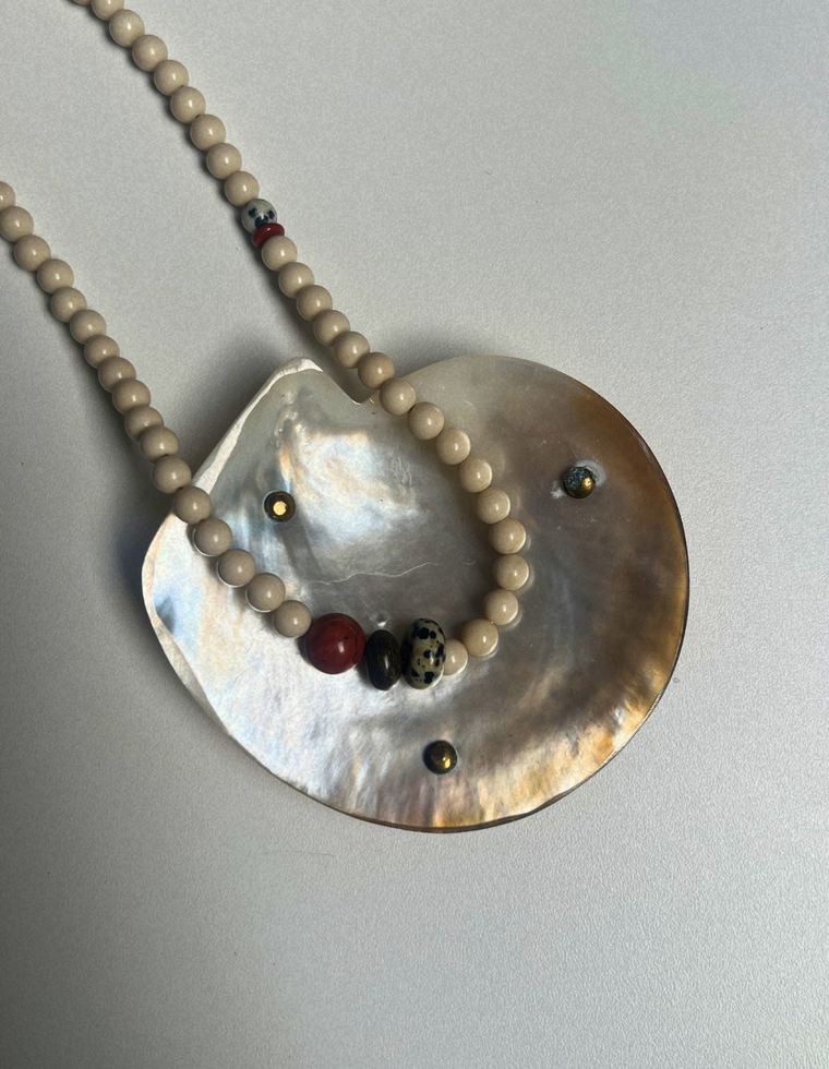 Counter 8 - Fossilised Coral & Red Jasper Necklace