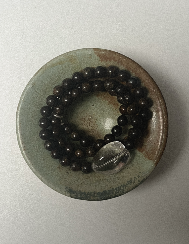 Olyssia - Bronzite & Clear Quartz Necklace