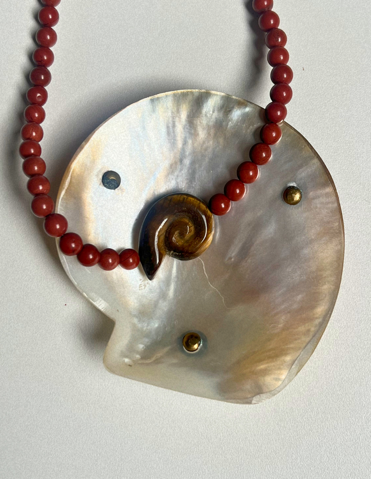 Fleur 26 - Red Jasper Whorl Necklace