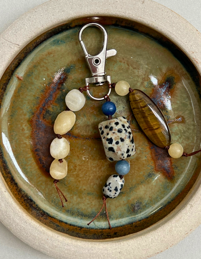 Stoned Charm - Tiger Eye & Blue Aventurine