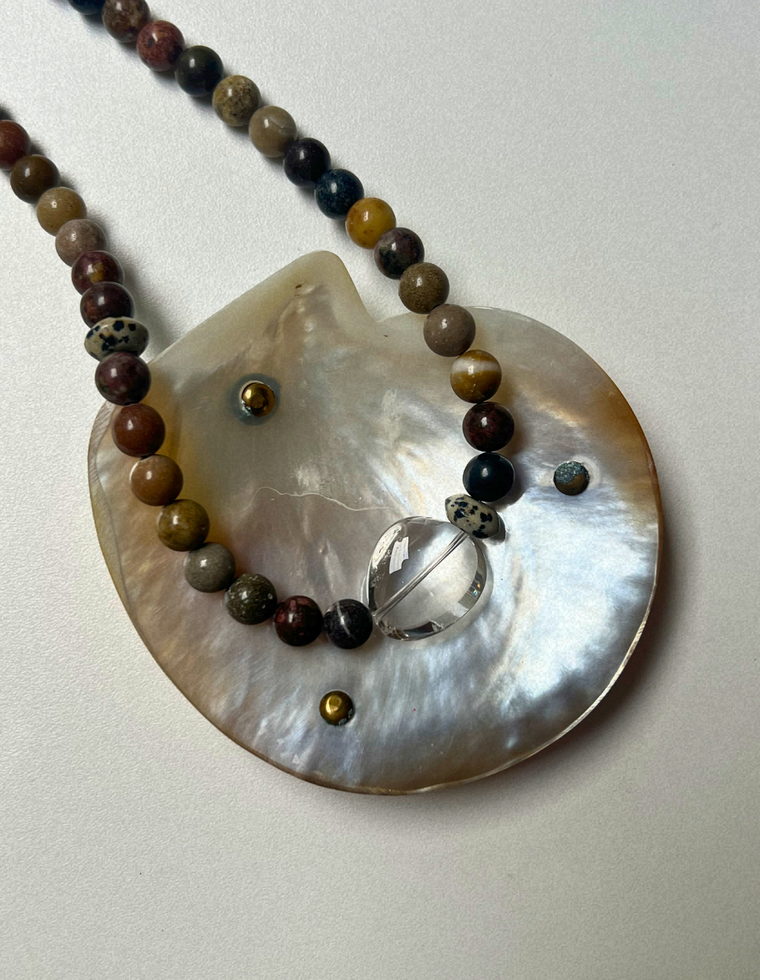 Element 8 -Riverstone & Clear Quartz Necklace