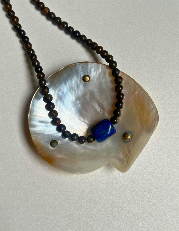 Counterpoint  17 – Bronzite & Lapis Lazuli Necklace