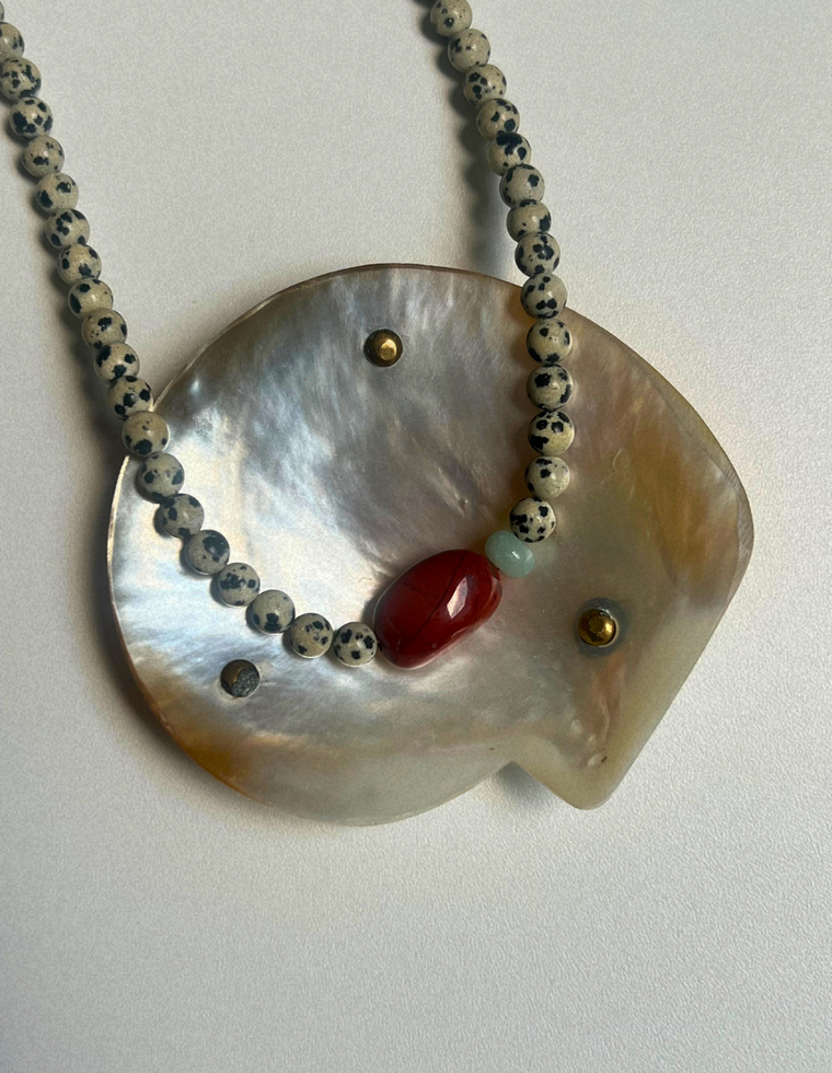 Commonplace 41 – Dalmatian Jasper & Red Jasper Necklace