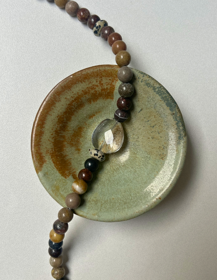 Element 8 -Riverstone & Clear Quartz Necklace