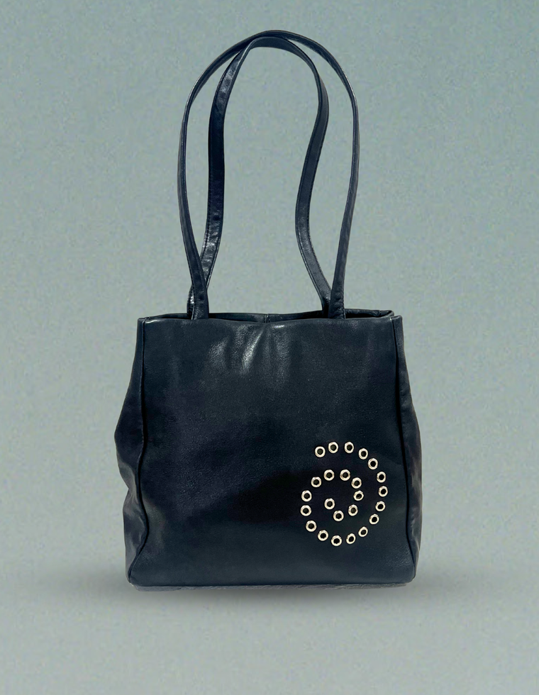 Spiral Stud Vintage Leather Bag / Piece 25