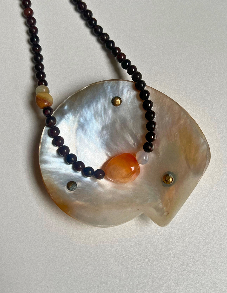 Counterpoint  8 – Garnet & Carnelian Necklace