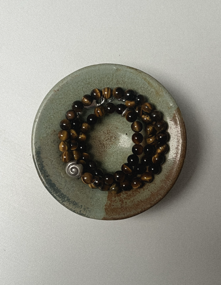 Unfurl 24 - Tiger Eye Spiral Necklace