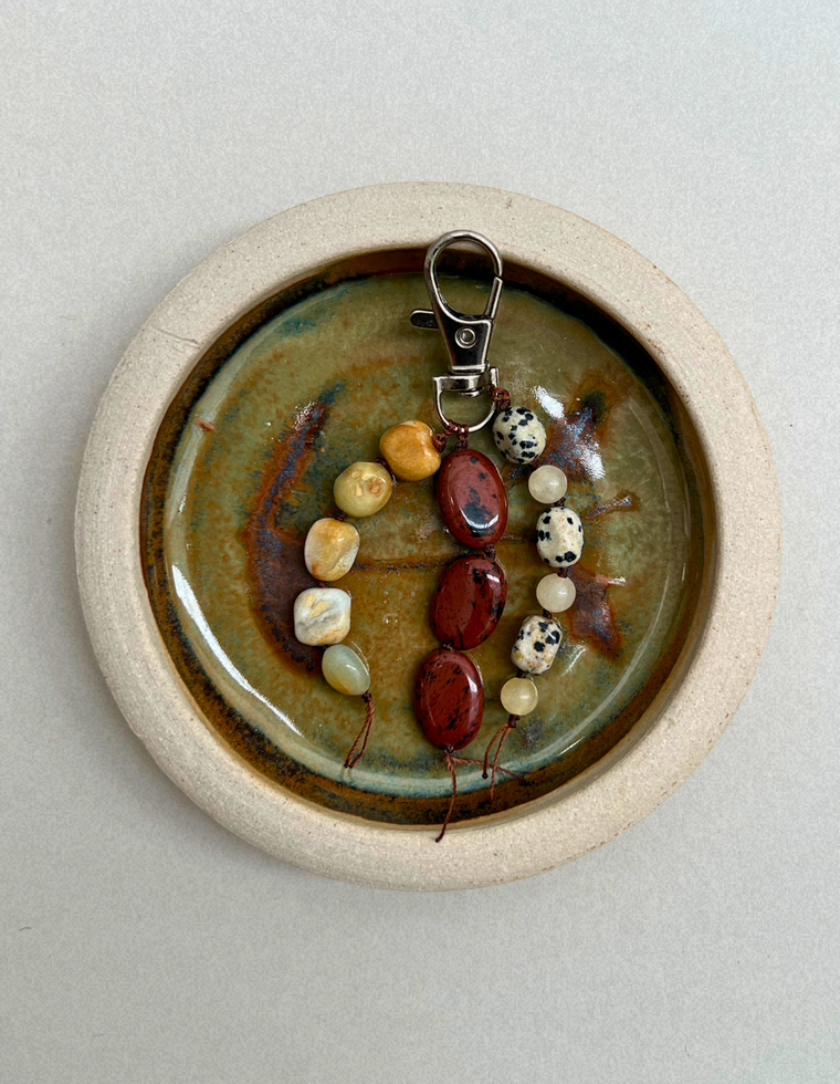 Stoned Charm - Flower Amazonite & Mahogany Obsidian