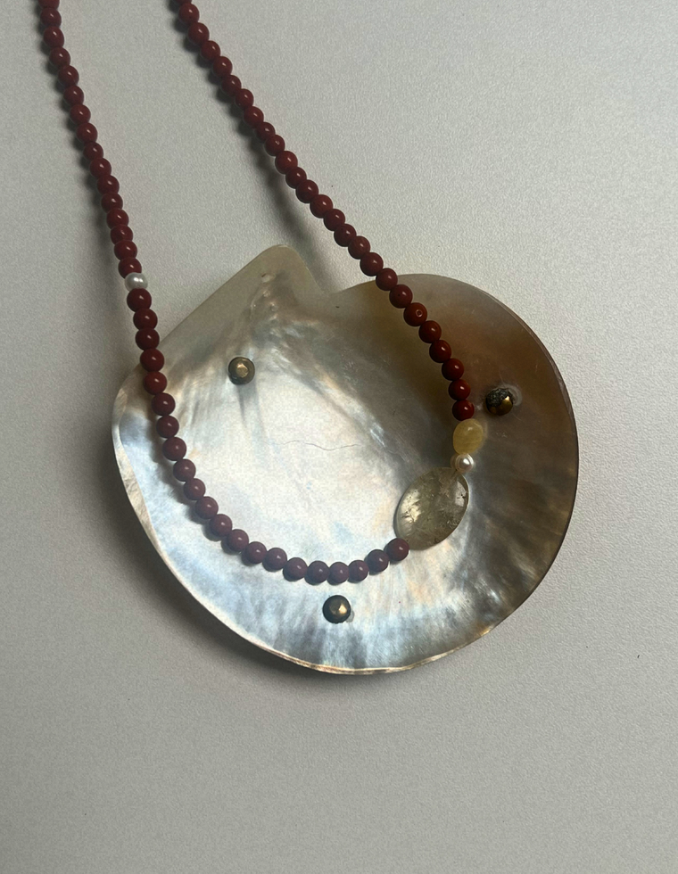 Trove 22 - Red Jasper & Citrine Necklace