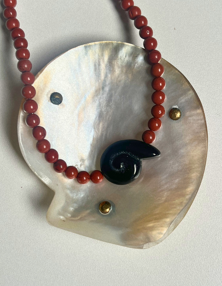Fleur 22 - Red Jasper Whorl Necklace