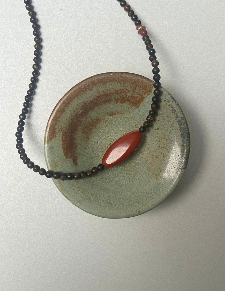 Rhythm 1 - Bronzite & Red Jasper Necklace