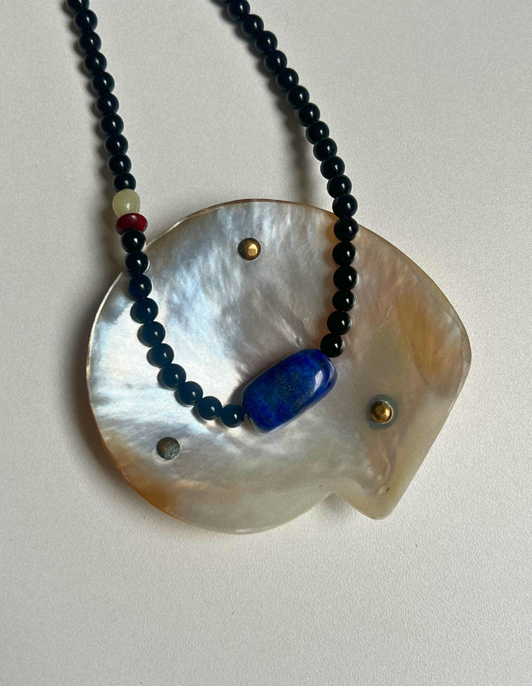 Counterpoint  19 - Onyx & Lapis Lazuli Necklace