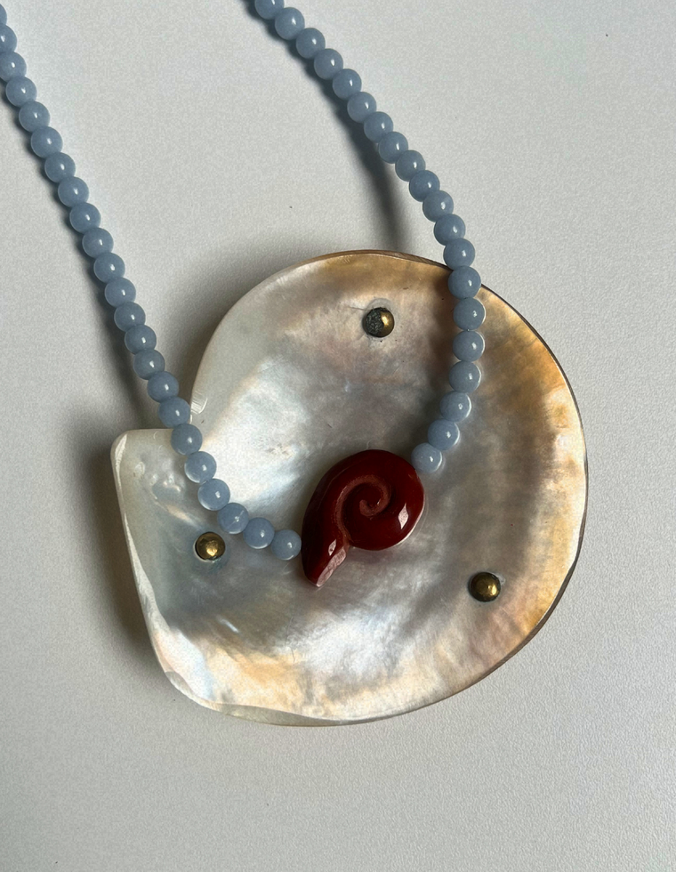 Fresco 13 - Angelite Whorl Necklace