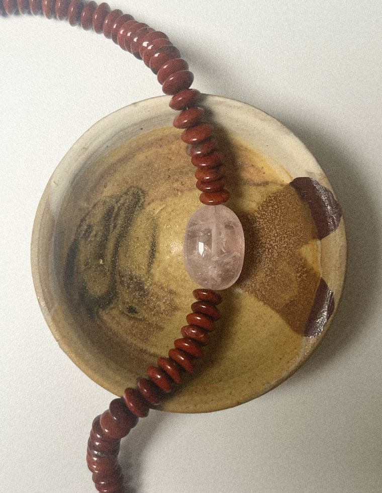 Cyralis - Brecciated Jasper & Rose Quartz Necklace