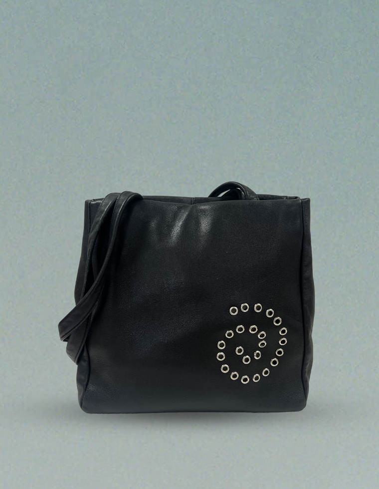 Spiral Stud Vintage Leather Bag / Piece 25