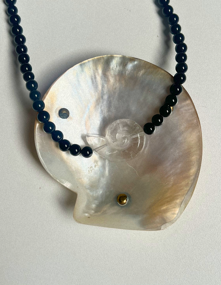 Fleur 25 - Onyx Whorl Necklace