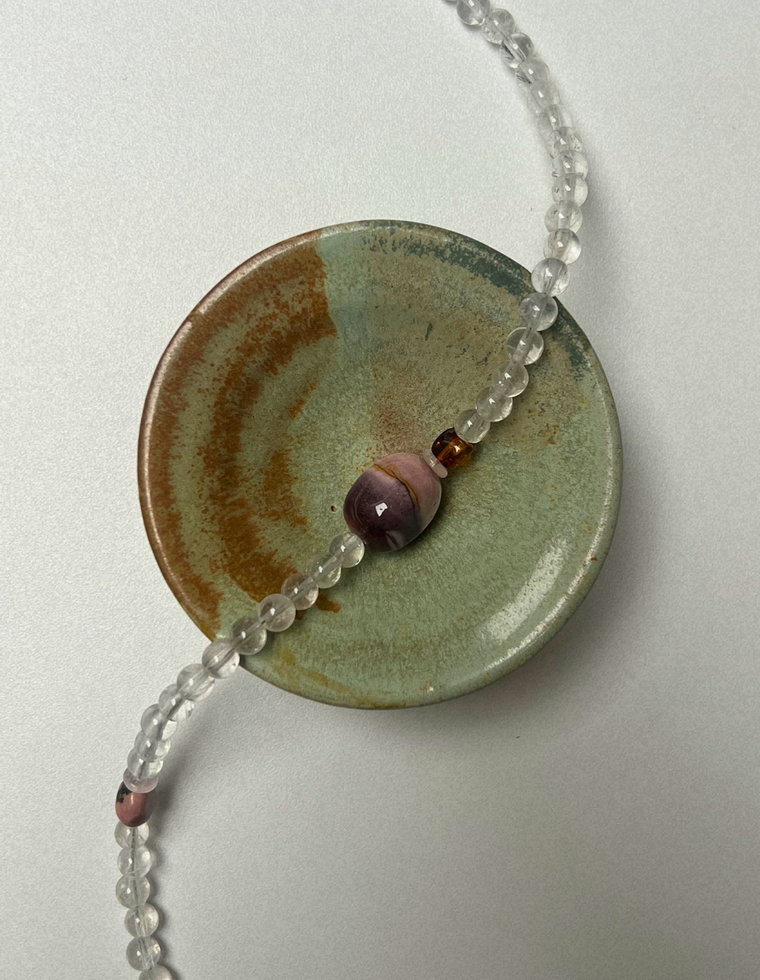 Emerge 1- Clear Quartz & Mookaite Necklace