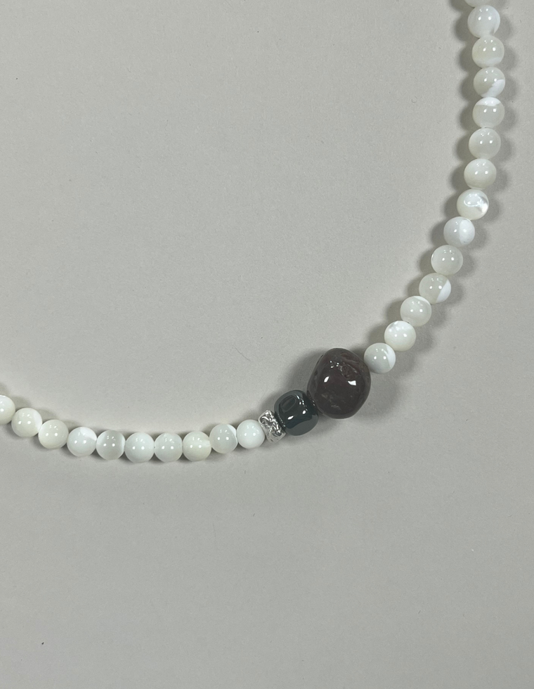 Roux - Mother of Pearl & Jasper Necklace