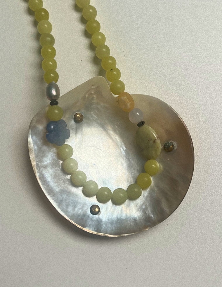 Trove 31 - Olive Jade & Blue Aventurine Necklace