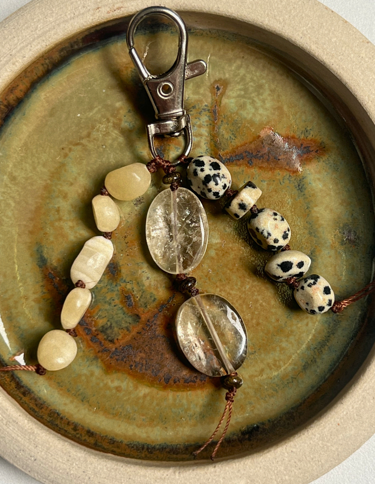 Stoned Charm - Citrine & Bronzite