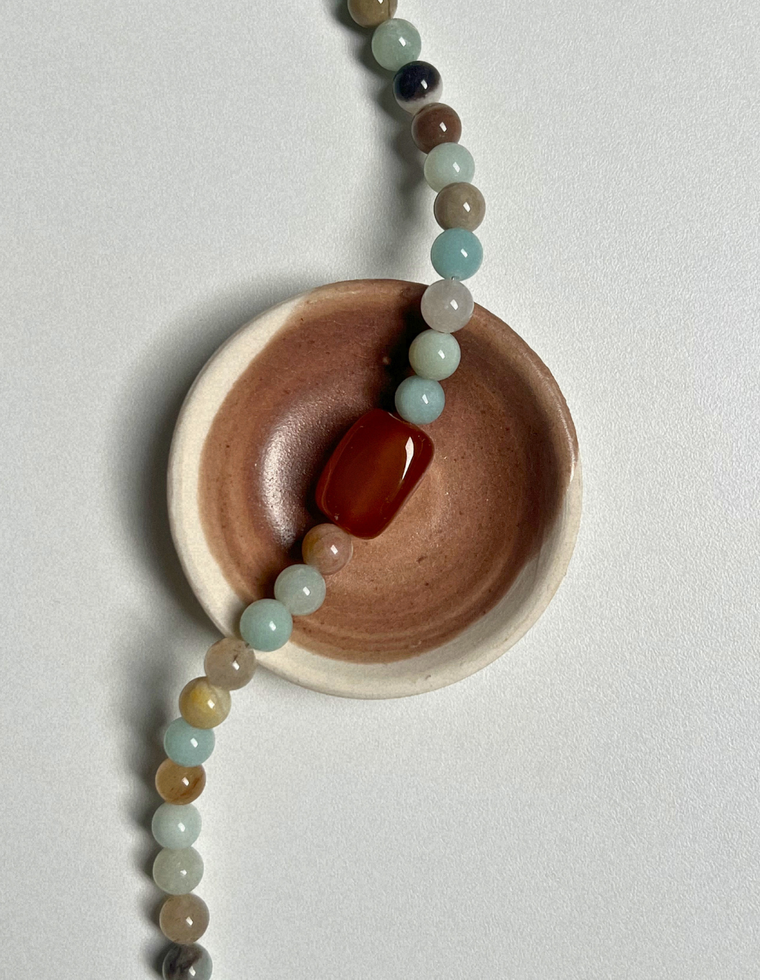 Orchard 3 - Flower Amazonite & Carnelian Necklace