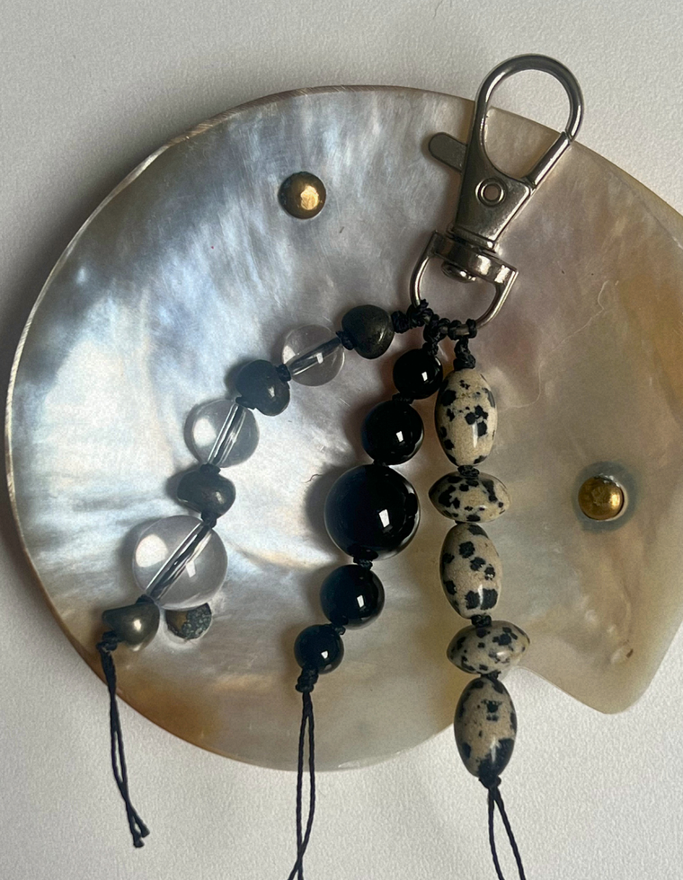 Stoned Charm - Dalmatian Jasper & Onyx