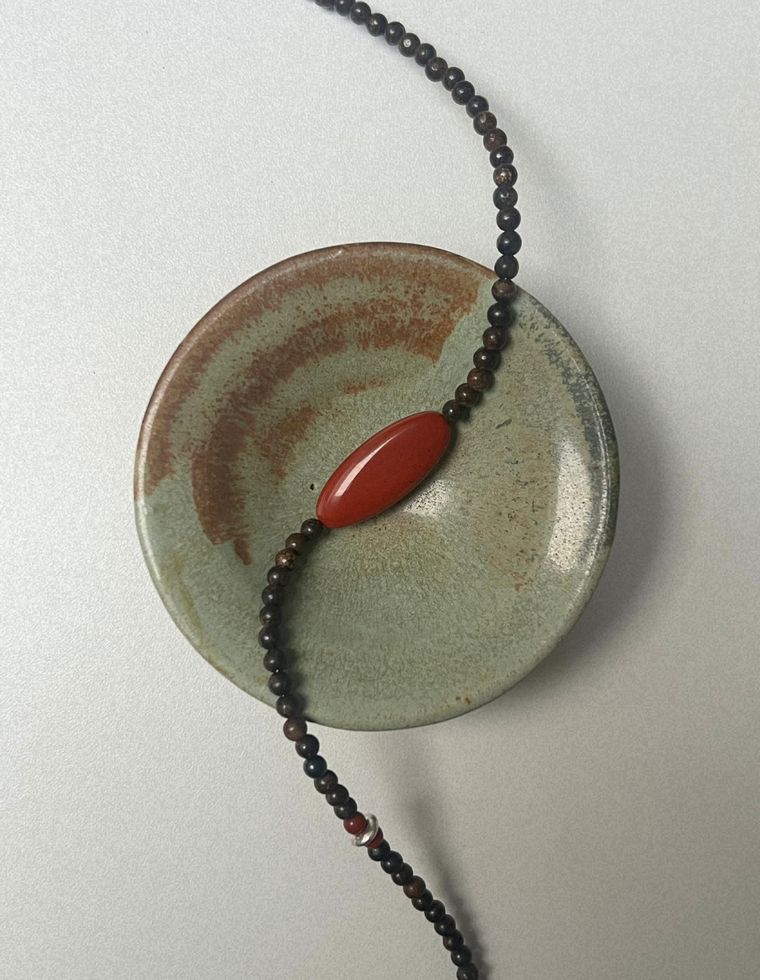 Rhythm 1 - Bronzite & Red Jasper Necklace
