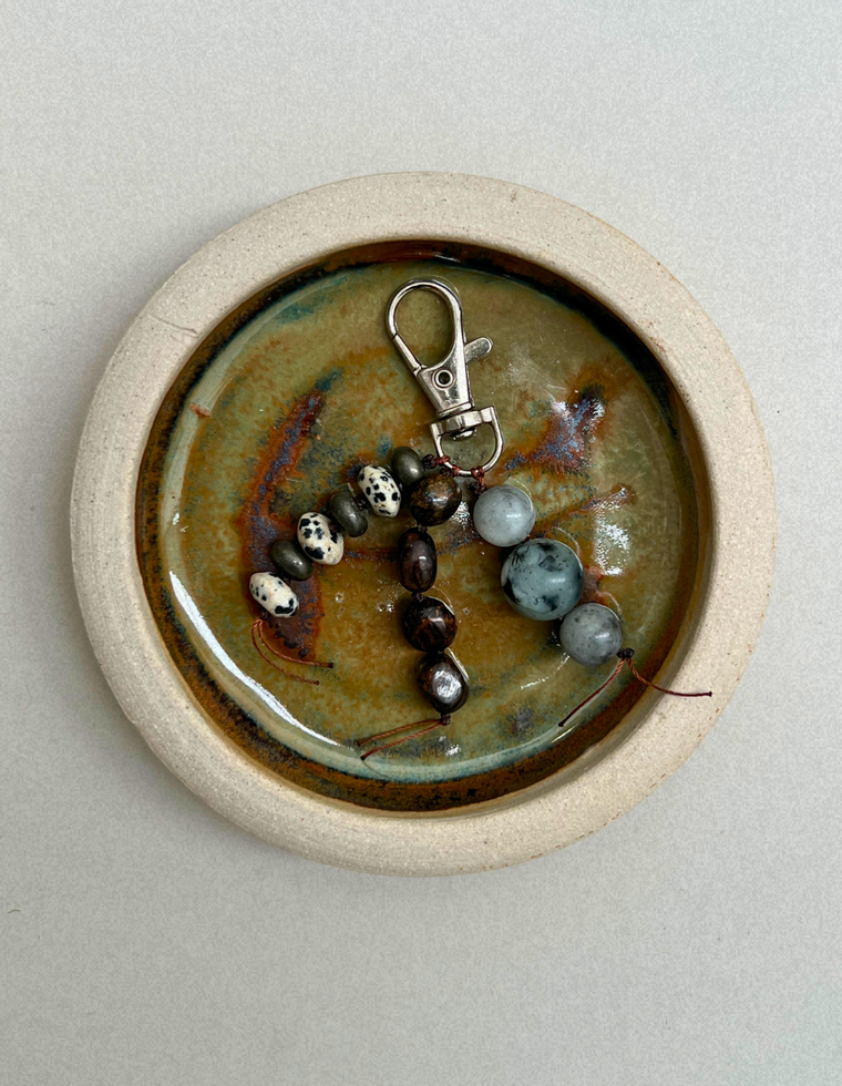 Stoned Charm - Hematite & Sesame Jasper