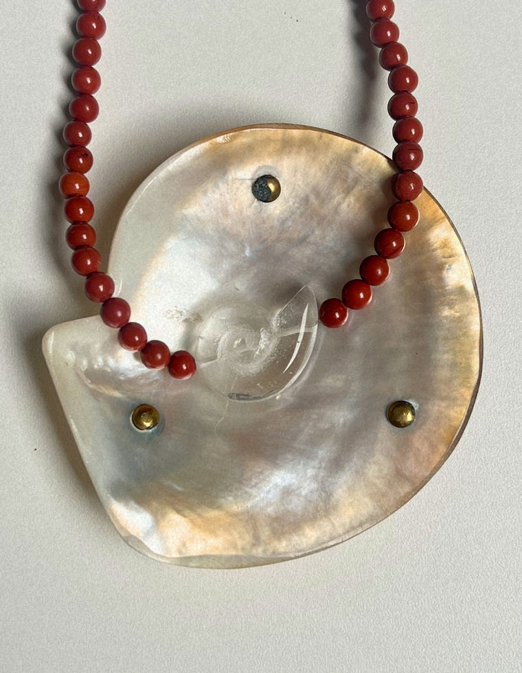 Fleur 20 - Red Jasper Whorl Necklace