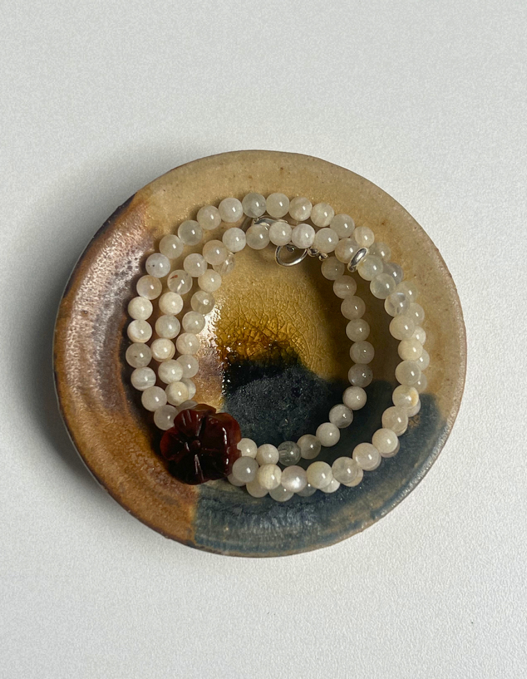 Sundial 13 - Moonstone & Carnelian Necklace