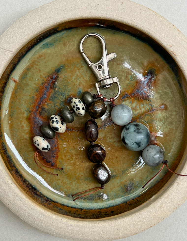 Stoned Charm - Hematite & Sesame Jasper