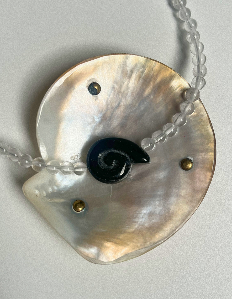 Fleur 23 - Clear Quartz Whorl Necklace