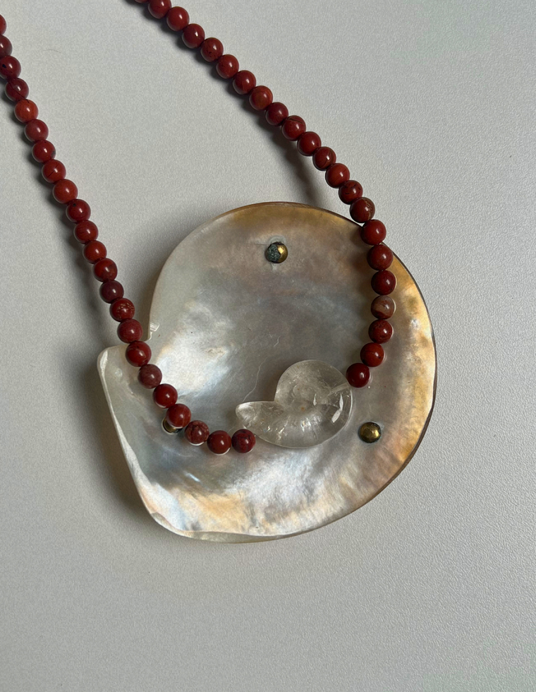 Tempera 11 - Red Jasper Whorl Necklace