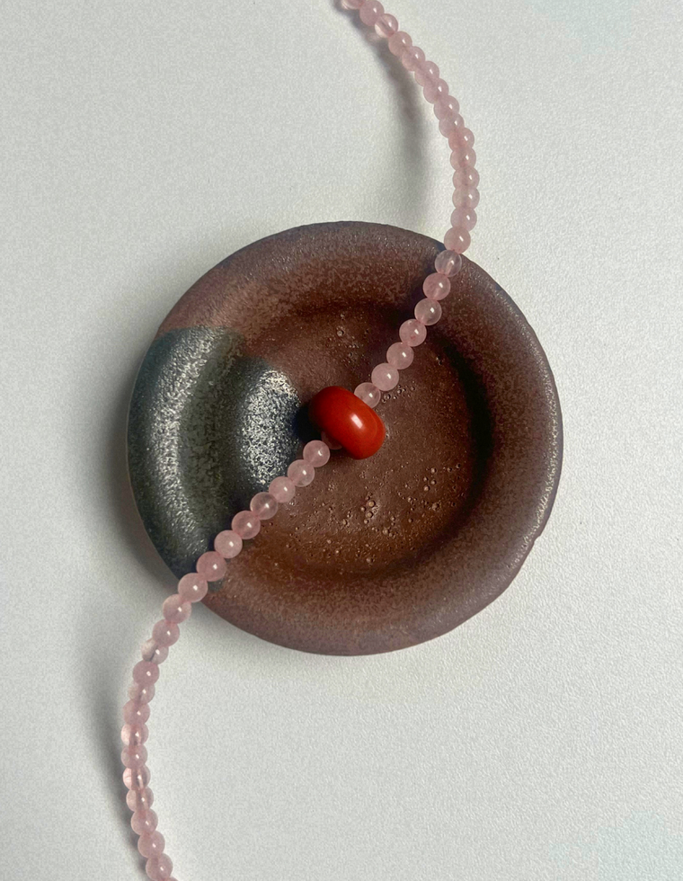 Idle Hands 23 - Rose Quartz Movement Necklace